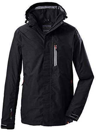 killtec Funktionsjacke Herren Carleb - Herrenjacke mit abzippbarer Kapuze - Outdoorjacke mit Wassersäule 10.000 mm - Männer Jacke ist 100% wasserdicht