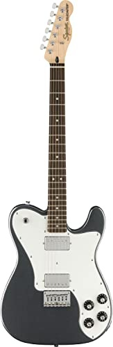 Fender by Squier Affinity Series Telecaster Deluxe Electric Guitar, Laurel Fingerboard, White Pickguard, Charcoal Frost Metallic