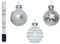 Decoris Weihnachtskugeln Glas 3cm x 9 Stück Sterne Schneeflocken Streifen Glitzer Muster Silber Mix