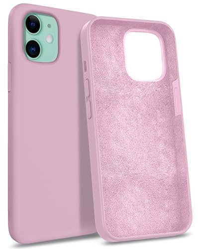 MyGadget Custodia per iPhone 11 - Hardcase con Strato Microfibra & Cover Silicone Resistente - Protezione Antigraffio & Antiurto - Rosa