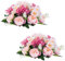 Flores Artificiales para Centros de Mesa de Boda - 2 Piezas Rosas Ramo de Peonía de Seda con Base de Plástico Centros de Mesa Decorativo Bola de Flores para Fiesta Aniversario Decoración Hogar