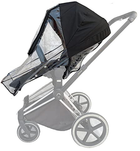 Brogtorl Regenschutz für Kinderwagen kompatibel mit Cybex Priam & Mios und Balios Kinderwagen, Zubehör für Kinderwagen, Regenschutz für große Fenster aus EVA, transparent