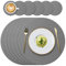 YUNJUER Round Silicone Place mats and Coasters Set, Heat-Resistant 450 °F, Non-Slip and Waterproof, Decoration Accessories for Kitchen Dining Table Home Restaurant, 12 Pieces, (Drak Grey)
