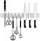 Porta Coltelli Cucina con 3 Ganci, 40cm Portacoltelli Magnetico in Acciaio Inox, 16in Barra magnetica per Coltelli, Ceppo Coltelli da Cucina, Blocco Magnetico del Coltello per Utensili de Cucina