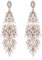 EVER FAITH Orecchini da sposa in Cristallo per festa di matrimonio, Pendente con strass a goccia Lampadario scintillante e a forma di marquise Trasparente Rose Oro fondo