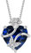 FJ Collier Papillon pour Femme Argent Sterling 925 Collier Saphir Coeur Pendentif Pierre de Naissance Septembre Collier Fleur Rose Bijoux pour Femme