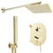 Rea Duschsystem OVAL Gold BOX Duschset Duscharmatur mit Duschkopf und Kopfbrause aus Messing Duschgarnitur für Badezimmer (Gold)