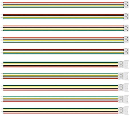 VGOL 20 Paar JST-Anschlusskabel, 4-polig Micro-JST 1,25 Mm Rastermaß Stecker-Buchse Adapterkabel Verlängerungskabel mit 10 Cm Draht für Mini RC Hubschrauber LED-Streifen