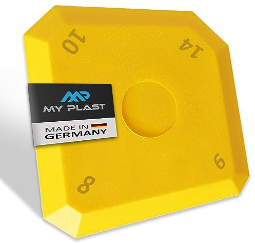 My Plast® Silikonwerkzeug Nr. 1 gelb – 45° Fuge (6/8/10/14 mm) – Glättwerkzeug für exakte Fugen – für schräge Fugen und Wandanschlüsse – 5 Stück – Made in Germany