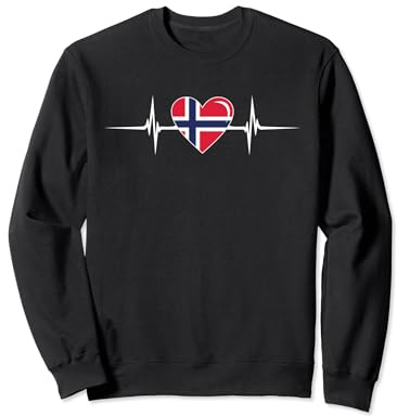 Heartbeat Design Bandera Noruega Noruega Sudadera