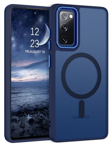 VENINGO Coque pour Samsung Galaxy S20 FE 4G/5G 6,5 Pouces Compatible avec MagSafe, Antichoc Antidérapant Etui Translucide Mat Arrière, Résistante Complète Protection (Bleu foncé)