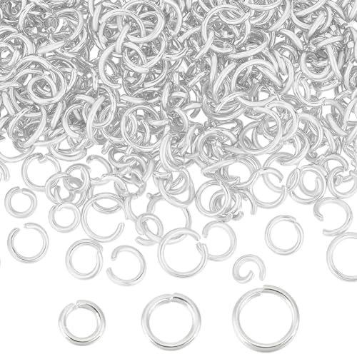 Beebeecraft 1 Box 300 Stück 4 mm 5 mm 6 mm Edelstahl Silber Einzelschlaufe Offene Biegeringe Verbinder Für DIY Handwerk Schmuck Armbänder Halskette Herstellung Zubehör