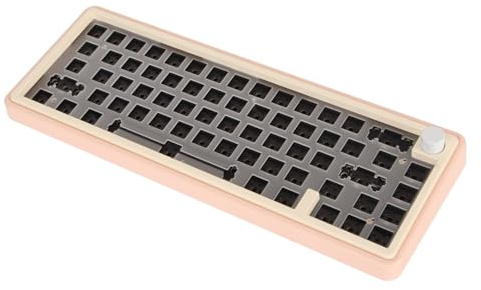 Yanmis Mechanische DIY-Tastatur, 67 Tasten, RGB Wireless 2.4 G5.0 Typ C, kabelgebundene Barebone-Tastatur, Hot-Swap-fähig, unterstützt OS X, und (Pink)