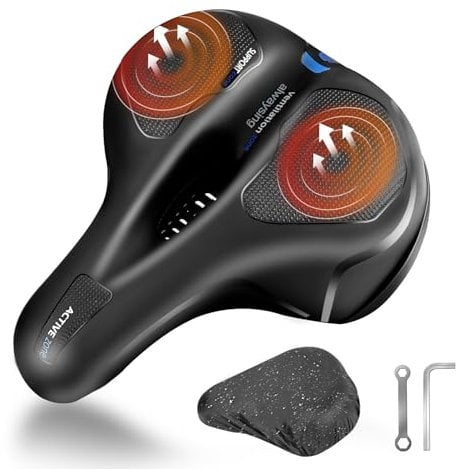 CRECAD Fahrradsattel Herren Damen - Bequem Weich Memory Foam Gelsattel Fahrrad Gel Sattel mit wasserdichte Abdeckung - Ergonomisch Breiter Atmungsaktiv Bikesattel für Cityrad