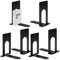 Buchstütze Metall, 6er Pack 80 x 70 x 130mm Buchstützen, Bücherhalter für Bücher, Magazine und DVDs Organzier, Schwarz Bücher Halterung Regal für Kinder, Schule, Bibliothek