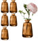 Lot de 6 petits vases en verre pour décoration de table - Pour décoration de table de mariage - 11 x 6,5 cm - Marron