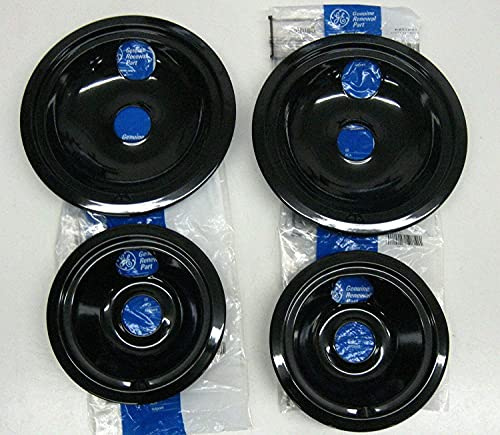 Ash till DB8 for GE Range Porcelain Black Drip Pans Bowls 4 PK WB31T10014 WB31T10015