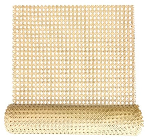 Wiener Geflecht 40cm X 500cm Meterware, Cane Webbing Roll, Kunststoff Flechtmatten für Rattan Handwerker, Handgemachtes PE Geflecht für DIY Möbeldekoration