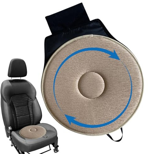 Yonuaret Autositzkissen, Drehkissen Für Autositz 360 Kissen Rutschkissen Rollstuhl Auto Drehkissen, Multifunktional Für Kissen Stuhl Hocker Memorys Schaum Mobilitätshilfe Sitzkissen,40cm