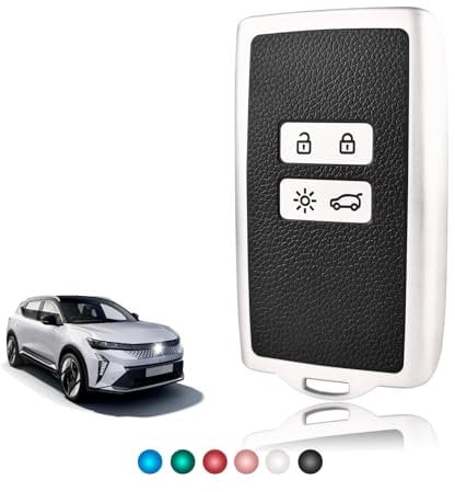 TOOMUME Coque Clé TPU Texture en Cuir, Etui Clé Étui Clé Adapté pour Renault Scenic 4 Megane 4 Clio 5 Espace 5 Kadjar Captur Arkana Austral Zoe Dacia Duster Sandero Stepway