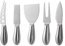 PEPAXON Small Butter Knife Spreader Cheese Knife Stainless Steel Easy Spread with Ergonomic Handle 14x2cm (Silver- pack of 5)