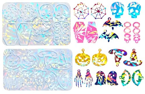 Forma de calavera de silicona para pendientes, llaveros, forma de resina, Halloween, bisutería, manualidades, pendientes de tuerca