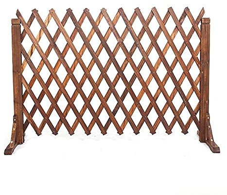 Puerta de enrejado expandible de madera maciza resistente con diseño plegable, puerta de madera independiente para mascotas, pantalla ligera para plantas para jardín