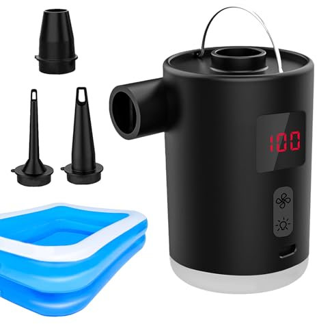 Pompe à air portable | Petite pompe à air pour bateaux pneumatiques | Compresseurs rechargeables à inflation rapide avec lampe LED pour camping invités sac à dos de couchage Ce matelas