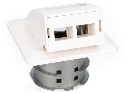 DIGITUS DN-93201 - Boîtier de raccordement Fibre Optique FTTH - 2 Ports - pour adaptateurs SC ou LC - Boîtier réseau encastrable - FTTB FTTx - Blanc