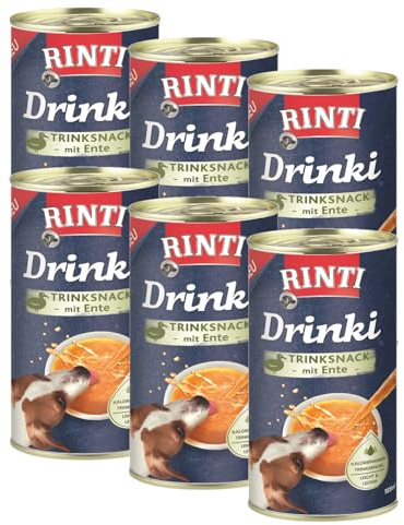 Rinti Drinki Ente 6 x 185ml | Trinksnack für Hunde | mit Fleischsaft & Entenbrustfilet | kalorienarm | erhöht die Flüssigkeitsaufnahme | Ergänzungsfuttermittel