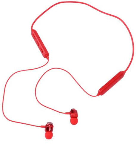 SHINEOFI Magnetisches Kabelloses Headset Mit Dual-Griff, Sportliche Ohrhörer, Ergonomisches Design, 10 Std. Laufzeit, Nackenband, Leicht, Geeignet Für Laufen Und Fitness, Rot