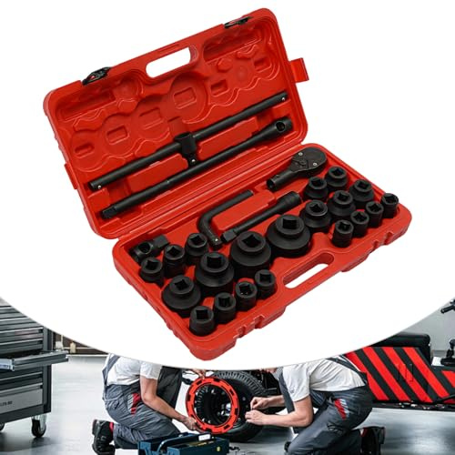 Lot de 26 douilles 3/4 et 1 21-65 mm pour camion professionnel - Pour voiture, réparation automobile ou appareils mécaniques