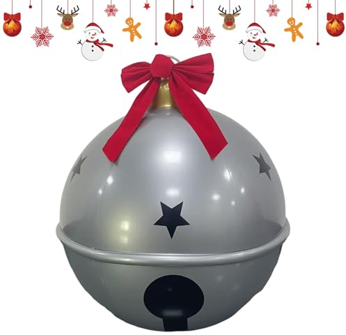 Aufblasbare Weihnachtskugeln,Festliche Glocke Mit - Riesen Jingle Glocke Weihnachten Inflatables - Für Draußen Garten Terrasse Rasen Landschaft Schule Party Dekorationen