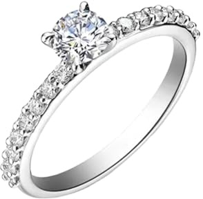 Beydodo Ehering Platin 950 Damen Einzeln, Hochzeit Ringe Luxus mit 0.52ct Diamant Trauringe Verlobungsringe für Frauen Gr.54 (17.2)