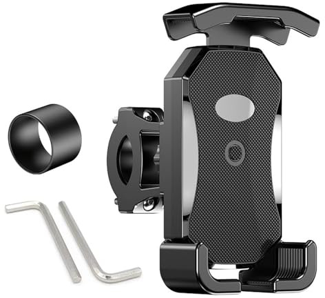 WpTrick Porta Cellulare Moto per SYM Cruisym 150 180 Joyride 125 200 Jet 14 Jet-X, Supporto Telefono Scooter Porta Mobile Manubrio Operazione a Una Mano Antivibrazione Robusto,A