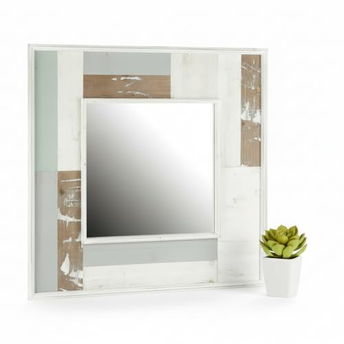 Mucola Wandspiegel Garderobenspiegel Rahmenlos quadratisch 80x80 cm | Verzerrungsfreie Spiegelung, vergrößert den Raum optisch, Flur, Bad, Wohnzimmer, Schlafzimmer, inkl. Befestigungsmaterial