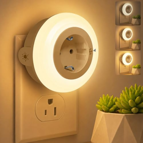 LED Dimmbare Nachtlicht Steckdose,LED Nachtlampe Kinder Schützen Steckdose | Kindersicheres Steckdosen,Steckdosenlampe Helligkeit Einstellbar für Flur, Treppe, Schlafzimmer, Kinderzimmer