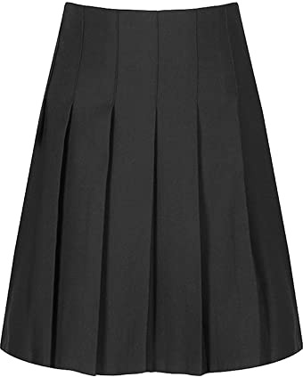 Trutex Girls Harrow Grey Pleated School Skirt – Stitch Down Elasticated Waist Stain Resistant School Uniform Skirt for Girls – Ages 6-7