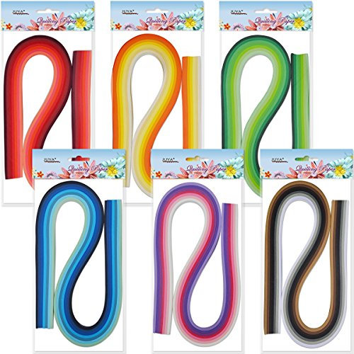 JUYA Papier Quilling Set 54cm Länge Bis zu 42 Shade Farben 6 Stück(42 Farben, Breite 10mm)