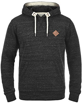 Solid SDKevin Herren Kapuzenpullover Hoodie Pullover mit Kapuze Kordelzug Rippbündchen Kängurutasche Baumwollmischung Regular fit, Größe:S, Farbe:Black (9000)