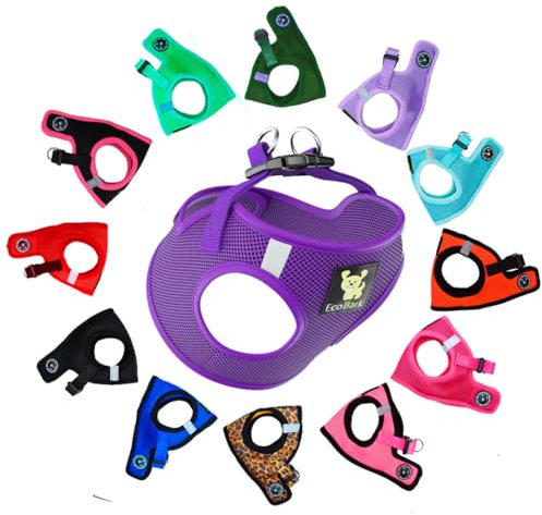 EcoBark Rapid Fastener Hundegeschirr, vollständig verstellbar, doppelt gepolstert, Größe L, Violett