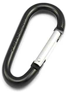 10 Alu- Karabinerhaken 50 x 5mm Schwarz Schlüsselanhänger Karabiner