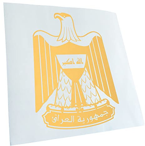 Kiwistar - Autoaufkleber - Irak Wappen - Creme - 14x10cm - Heckscheibe Auto Aufkleber wetterfest für Kfz LKW Mofa Truck - Sticker außen selbstklebend Tuning Zubehör für Fenster Fahrzeug Scheibe