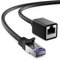 deleyCON 1m Câble d'Extension CAT7 pour Ethernet LAN Câble Réseau - Câble Brut CAT 7 avec RJ45 Mâle à RJ45 Femelle PiMF Cuivre S/FTP 600 MHz - Noir