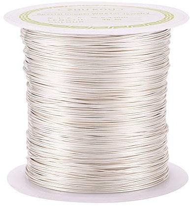 PandaHall 125 Feet Tarnish Resistant Copper Wire 26 Gauge Jewelry Beading Craft Wire for Jewelry Making (Silver)