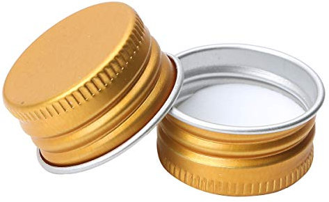 inhzoy 50er Set Schraubverschluss für Flaschen Ersatz Verschluss Deckel Drehverschluss Aluminium Flaschendeckel für Glasflaschen Gold 24mm