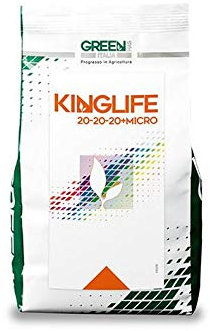 Kinglife 20-20-20, NPK 20-20-20 + microelementi (5 Kg), concime idrosolubile per piante e fiori