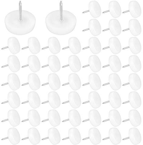 XAVSWRDE 50 pcs Tacos para Sillas, Protector Patas Sillas Redondas, Almohadillas de Plástico para Muebles, Clavos de Almohadilla, Deslizadores de Muebles, Permite Deslizar Muebles, para Sofás y Sillas