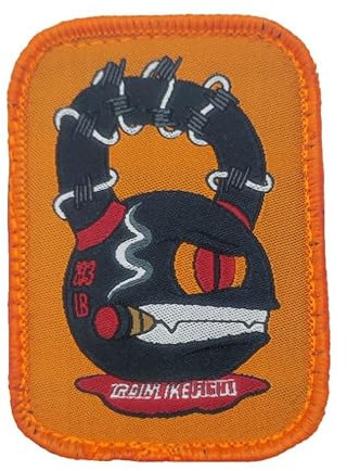 TRAINLIKEFIGHT - Patch mit Klettrückseite - zur Befestigung an Trainingswesten, Rucksäcken oder anderen Oberflächen mit Klettflausch (Klettflausch zum Aufnähen nicht enthalten) - BADMAX K-BELL
