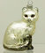 condecoro Katze Christbaumschmuck Christbaumkugel Silber weiß